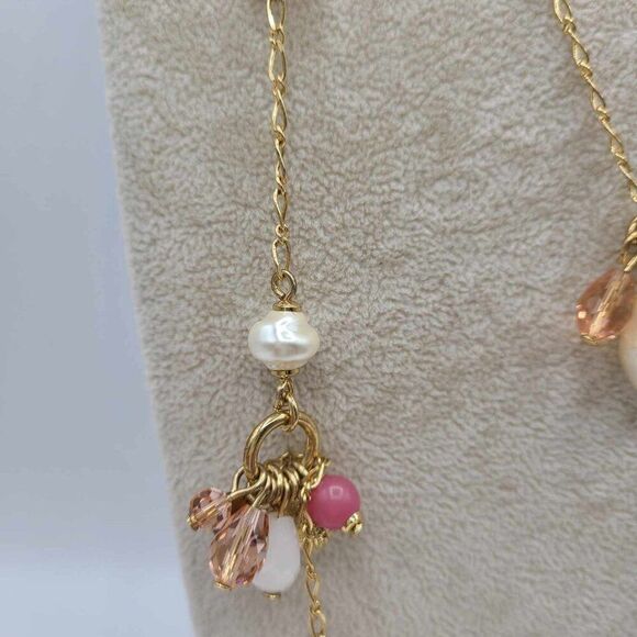 Talbots Gold and Pink Multi-Strand Necklace - Picture 12 of 13
